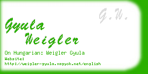 gyula weigler business card